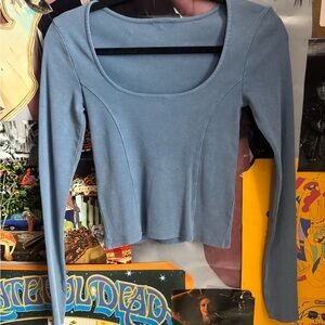 Women's Blue Long Sleeve Top